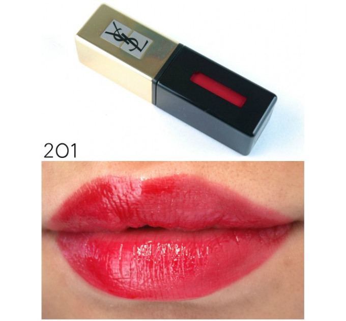 Yves Saint Laurent Rouge Pur Couture Vernis A Levres Pop - 201 Dewy Red 6ml - Блеск для губ